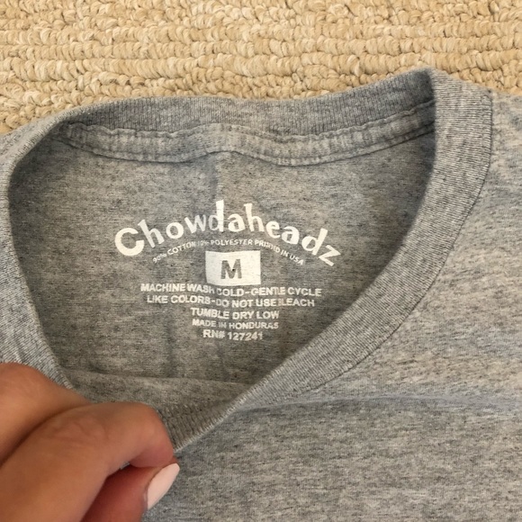 New England Football Fans "It's In The Chowdah" Gray Long Sleeve T-Shirt – Officially Unlicensed Fan Gear